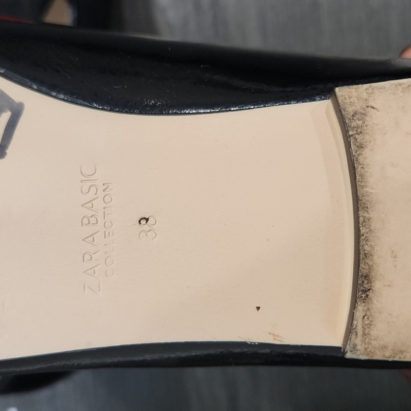 Zara Black with Rose Applique Flats size 8 - Picture 5 of 6